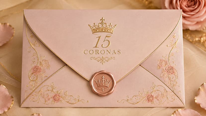 Sobre de la invitación 15 Coronas